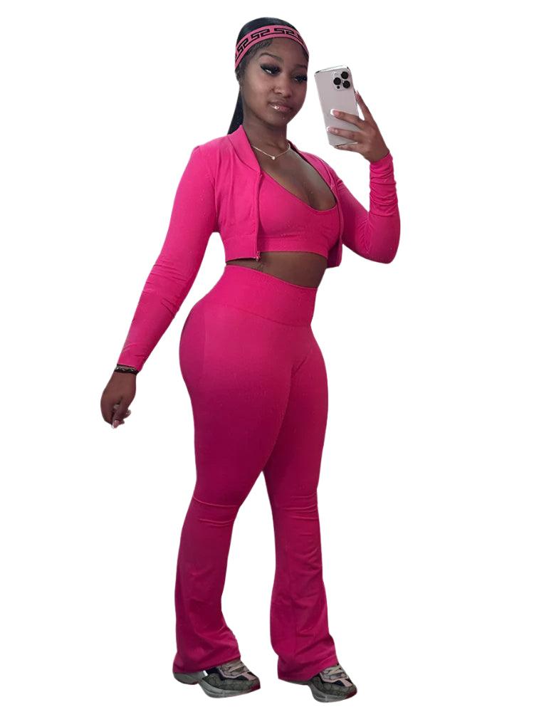 Chic Fashion 3-Piece Set Versatile Streetwear for Fitness and Casual Outings! - JVMCL