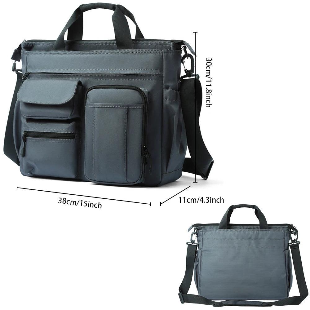 Business Briefcase Multifunction Fashion Shoulder Messenger Bag with USB Port - JVMCL