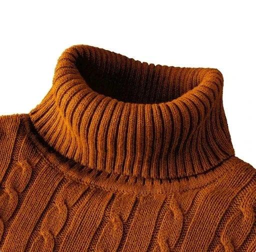 Men's High Neck Turtleneck Sweater – Stylish & Warm Winter Pullover - JVMCL