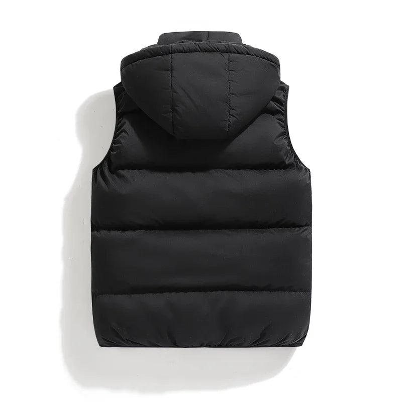 Warm and Stylish Men's Autumn and Winter Thick Hooded Vest with Detachable Hat - JVMCL