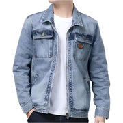 All-in-one Stylish Men's Denim Overalls Multi Pocket Autumn Winter Jacket - JVMCL