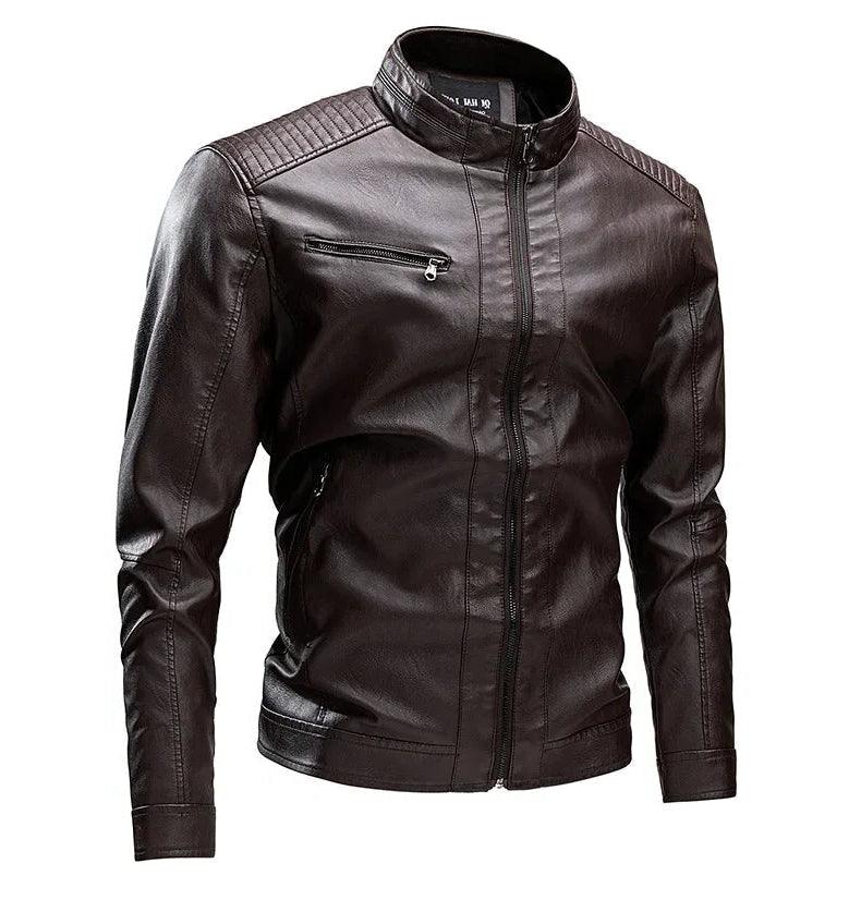 Fleece Warm High Quality Outerwear Men Business Faux Fur Leather Jackets - JVMCL