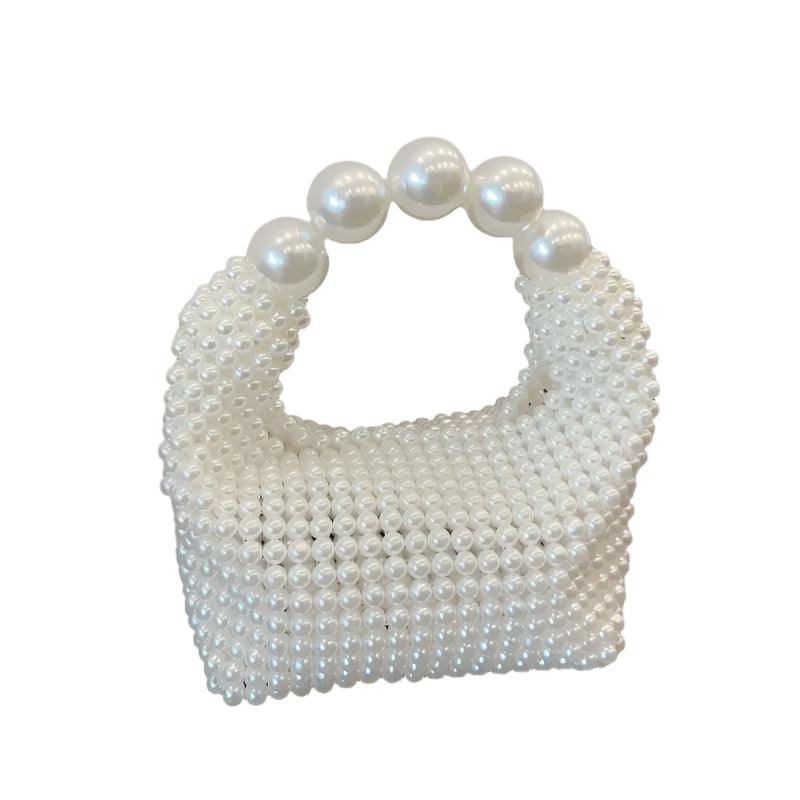 Elegant Women's Beaded Woven Pearl Tote Bag–Evening Parties & Holidays Handbag - JVMCL