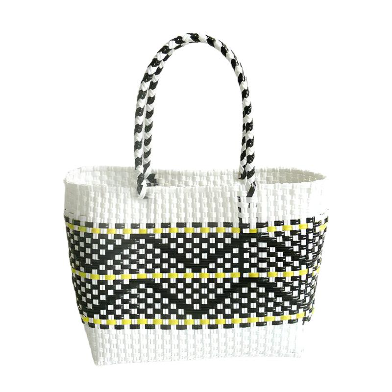 Handmade Plastic Woven Bohemian Tote – Summer Beach Shoulder Bag for Women - JVMCL