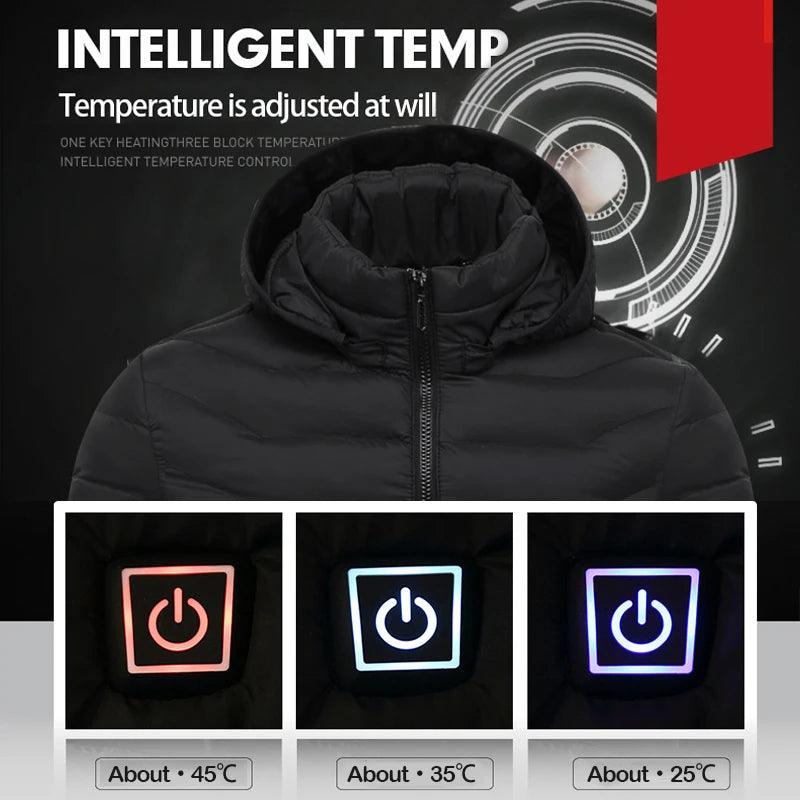 21-Area Heated Waterproof Winter Coat – USB-Powered Warm Vest for Men & Women - JVMCL