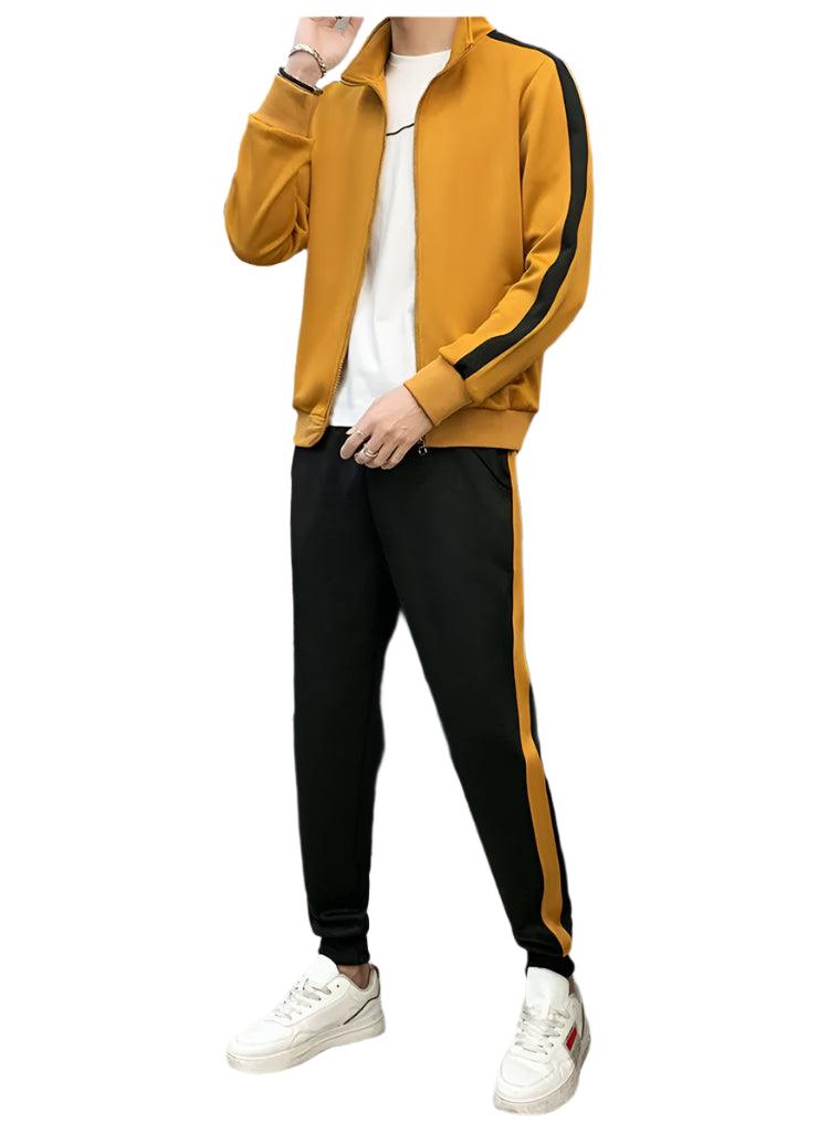 Men Sportswear Tracksuit–Loose Zip-Up Jacket and Pant Jogger Fitness Workout Set - JVMCL