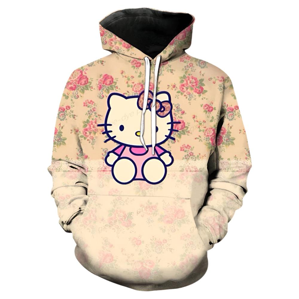 Cozy & Stylish Streetwear Hello Kitty 3D Printed Hooded Sweatshirt - JVMCL