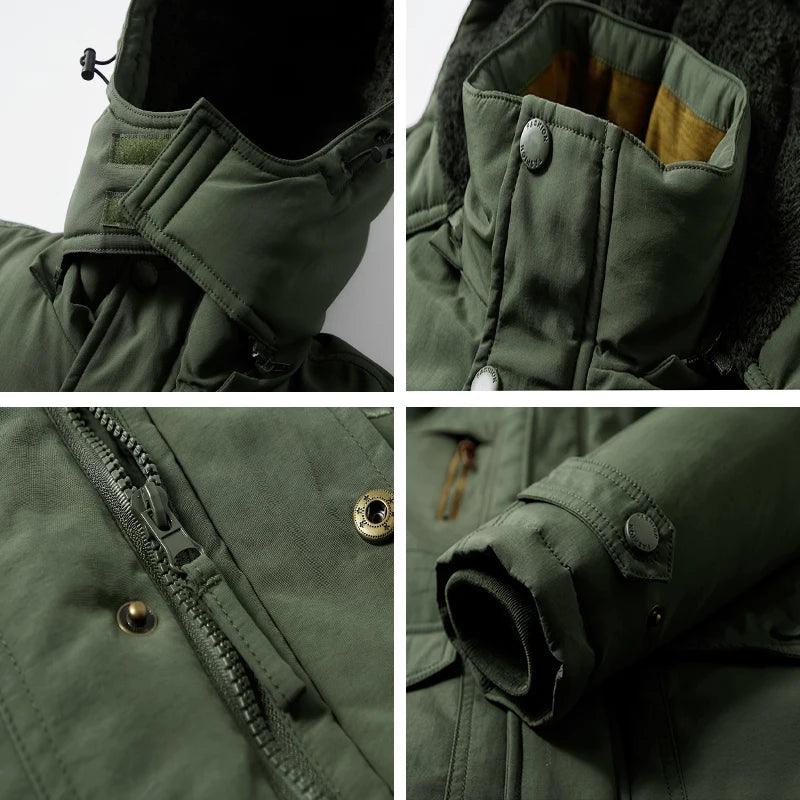 Military Style Winter Men's Military Parka - Thick Fleece Warm Windproof Jacket - JVMCL