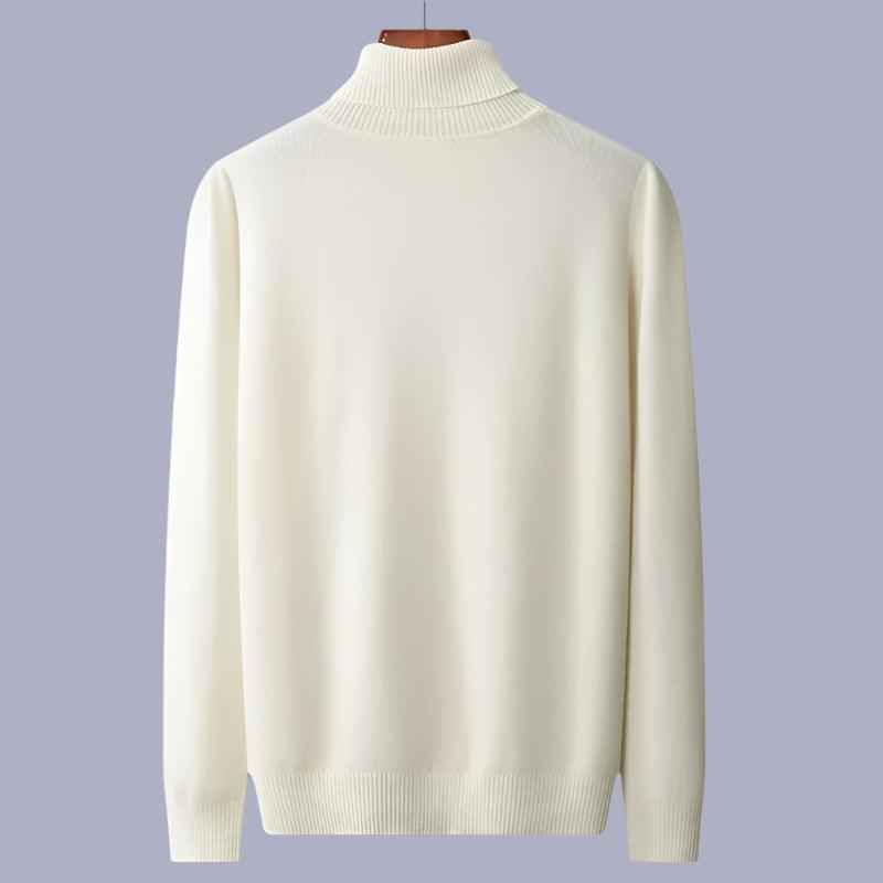 Men’s 100% Pure Merino Wool Turtleneck Pullover –Thickened Warm Cashmere Sweater - JVMCL