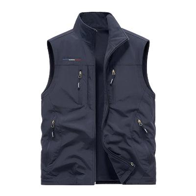 Men's Multi-Pocket Vest - Casual Outdoor Windproof Waterproof Sleeveless Jacket - JVMCL