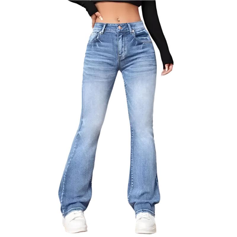 Women’s Casual Vintage Micro Flare Jeans – Trendy Streetwear for All Seasons - JVMCL