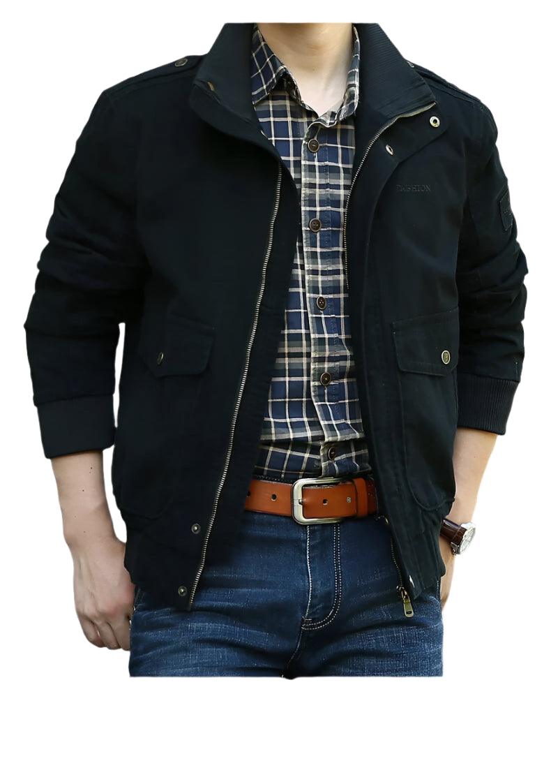 Functional Style Cotton Multi-Pocket Military Cargo Bomber Jacket for Men - JVMCL