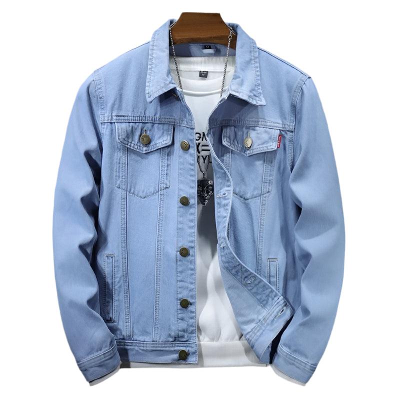 Men's Retro Denim Jacket – Slim Fit Washed Casual Jeans Coat for Spring & Autumn - JVMCL