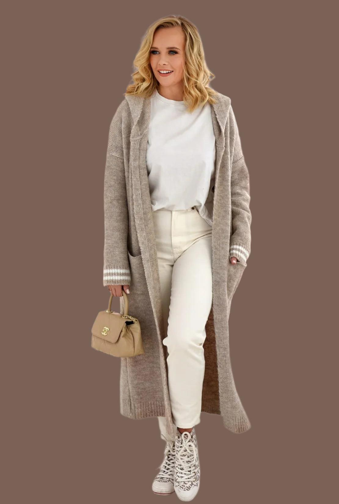 Maxi Soft Loose Long Knitted Hooded Cardigan Sweater Coat for Women - JVMCL