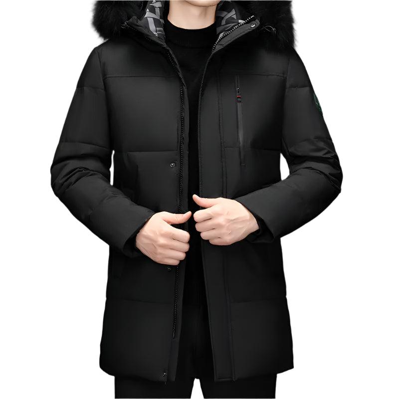 High-Quality Winter Men's Hooded Down Jacket – White Duck Down Parka - JVMCL