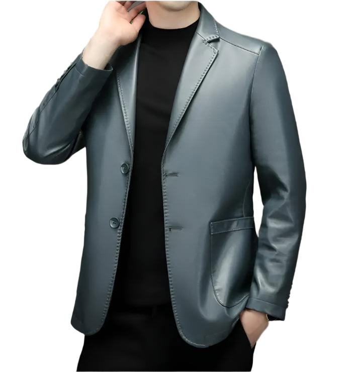 High-Quality Genuine Sheepskin Men's Leather Suit Coat – Autumn and Winter Jacket - JVMCL