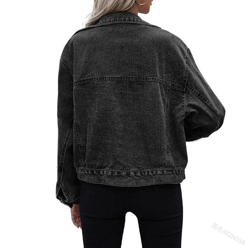 Regular fit Autumn Punk Style Women’s Loose Denim Jacket - Casual Jean Outerwear - JVMCL