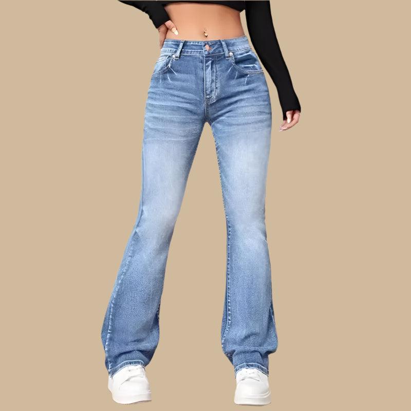 Women’s Casual Vintage Micro Flare Jeans – Trendy Streetwear for All Seasons - JVMCL