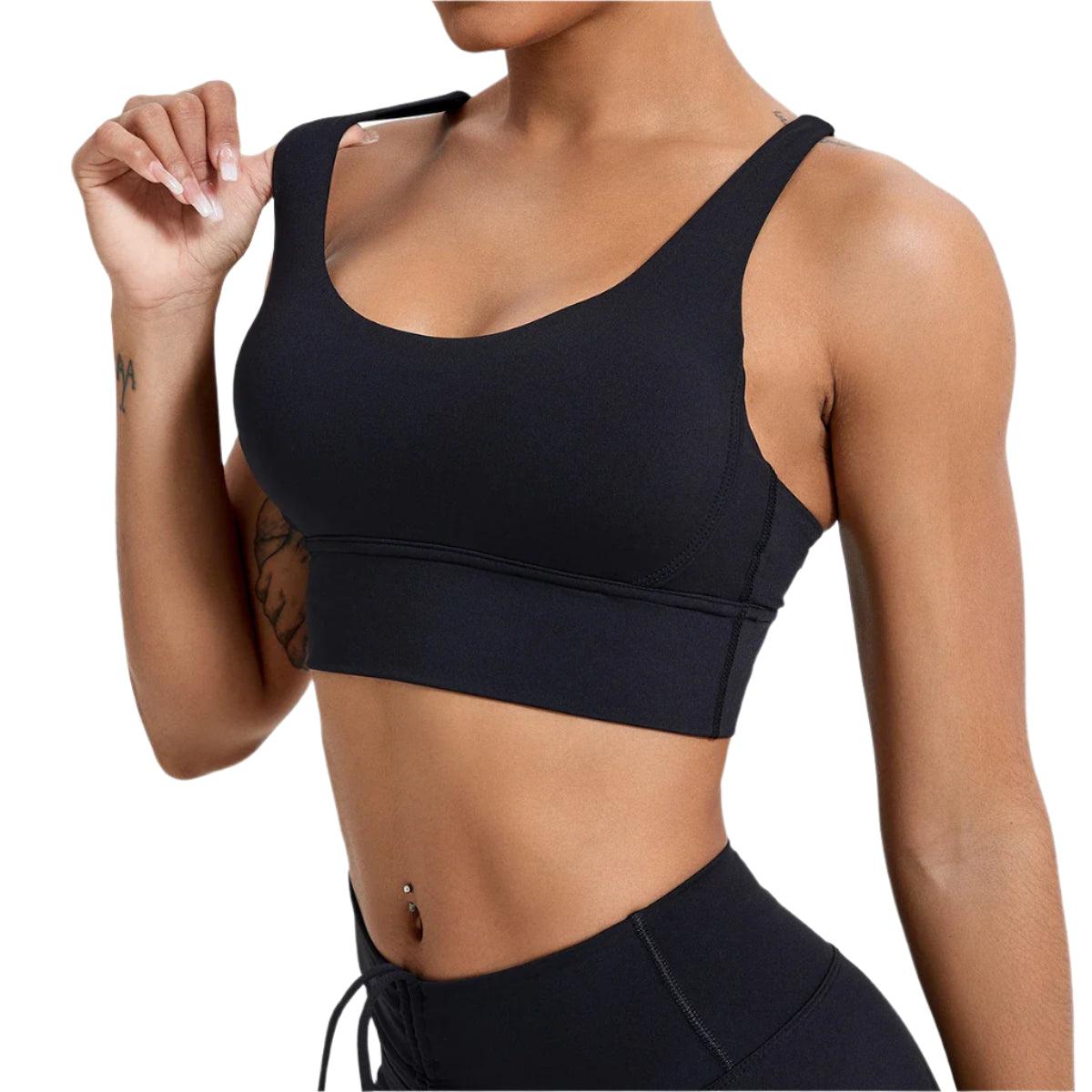 Women's Push-Up Cross-Back Sports Bra – Shockproof & Breathable Workout Crop Top - JVMCL