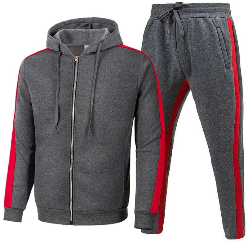 Men's Sportswear Running Sports Suit Jacket + Pant Two-Piece Jogger Outfit Set - JVMCL