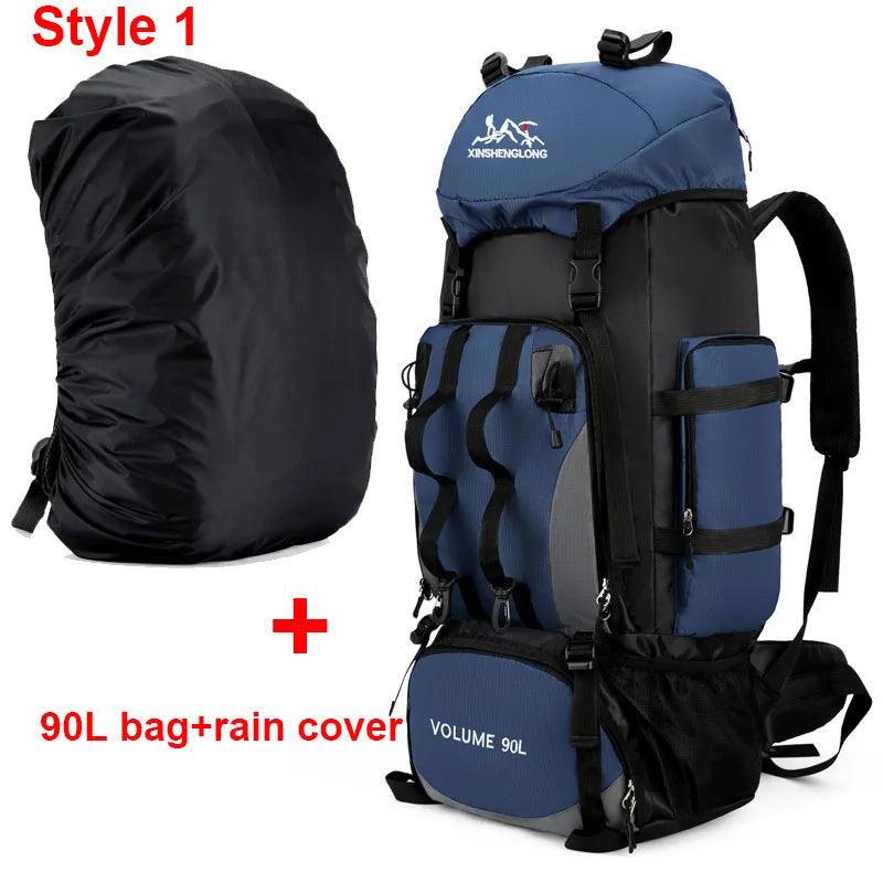 90L Waterproof Hiking & Trekking Backpack – Large Capacity Outdoor Travel Bag - JVMCL