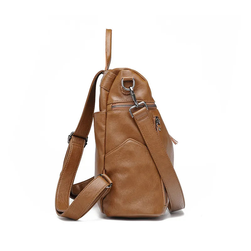 Soft Leather Lightweight Waterproof Sheepskin Backpack 