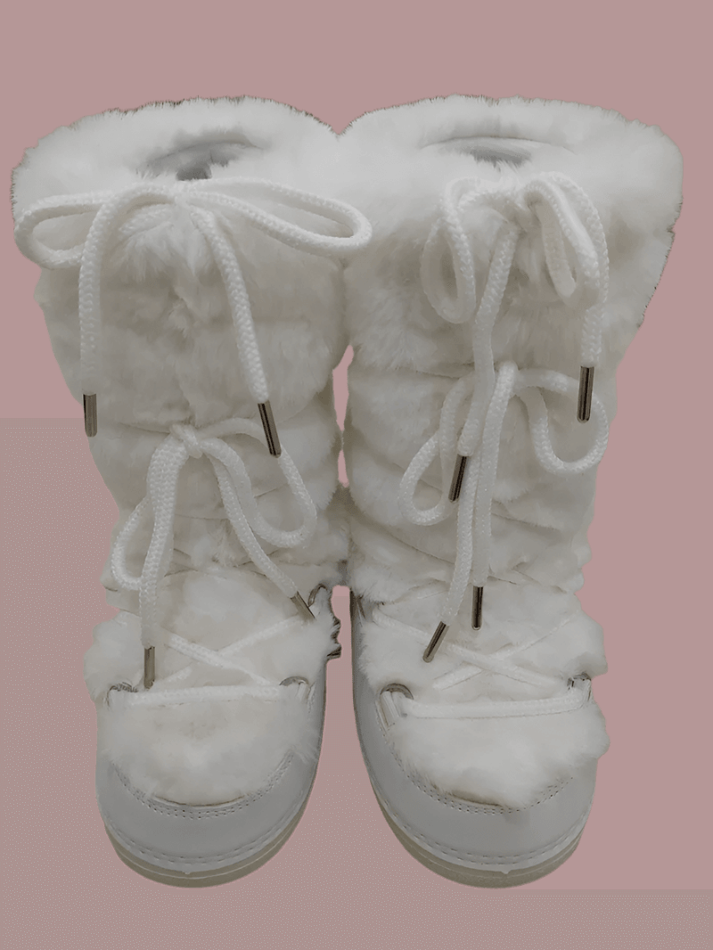 Luxury Winter Rabbit Fur Long Boots – Warm Fluffy Platform Ski Boots - JVMCL