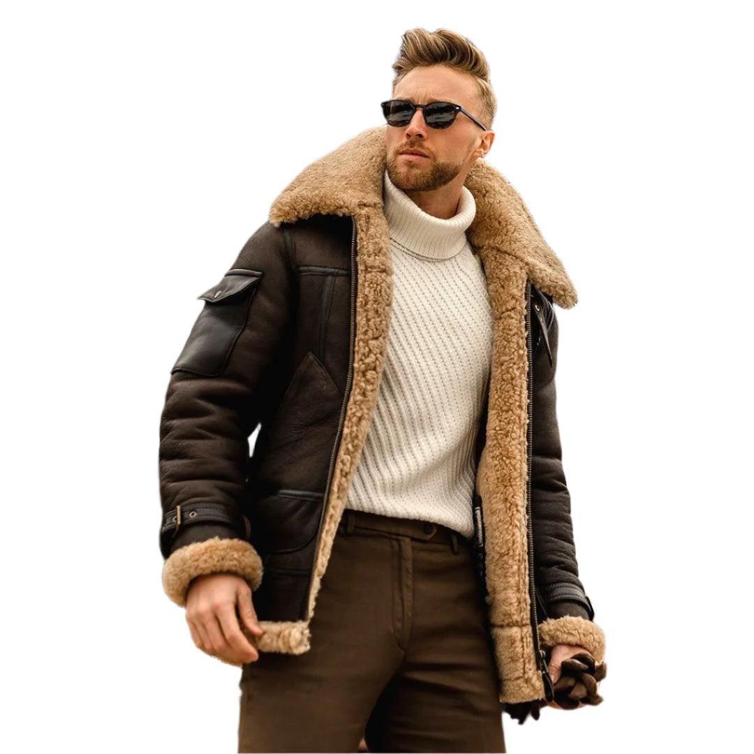 Cold Resistant Fur Integrated Men's Parkas Coat Thickened Faux Fur Cotton Jacket - JVMCL