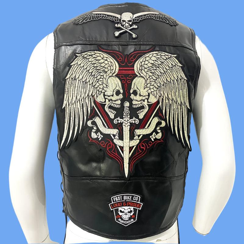 Men's Sleeveless Motorcycle Streetwear Biker Waistcoat Vest Leather Jacket - JVMCL