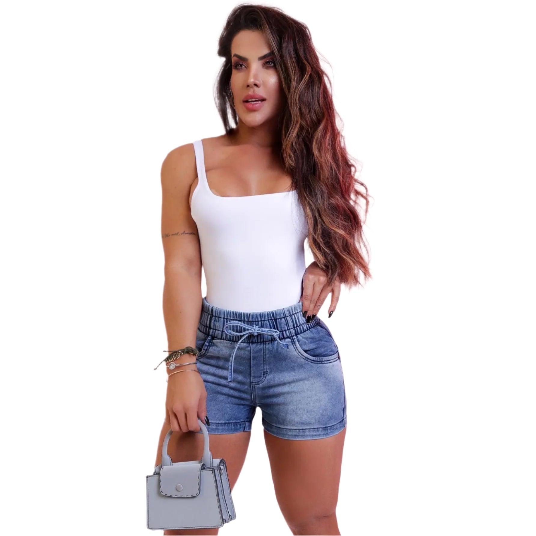 Women’s High-Waist Casual Denim Shorts – Comfortable Summer Style - JVMCL