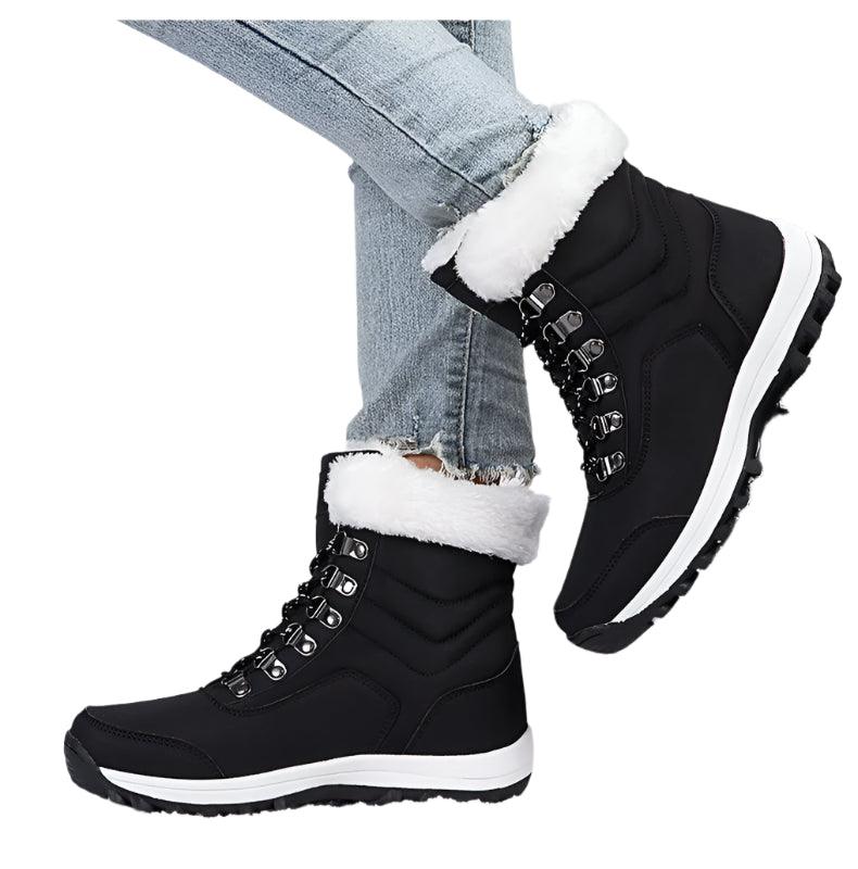 Outdoor Non-slip Women Warm Waterproof Boots Fashion Designer Plush Snow Boots - JVMCL