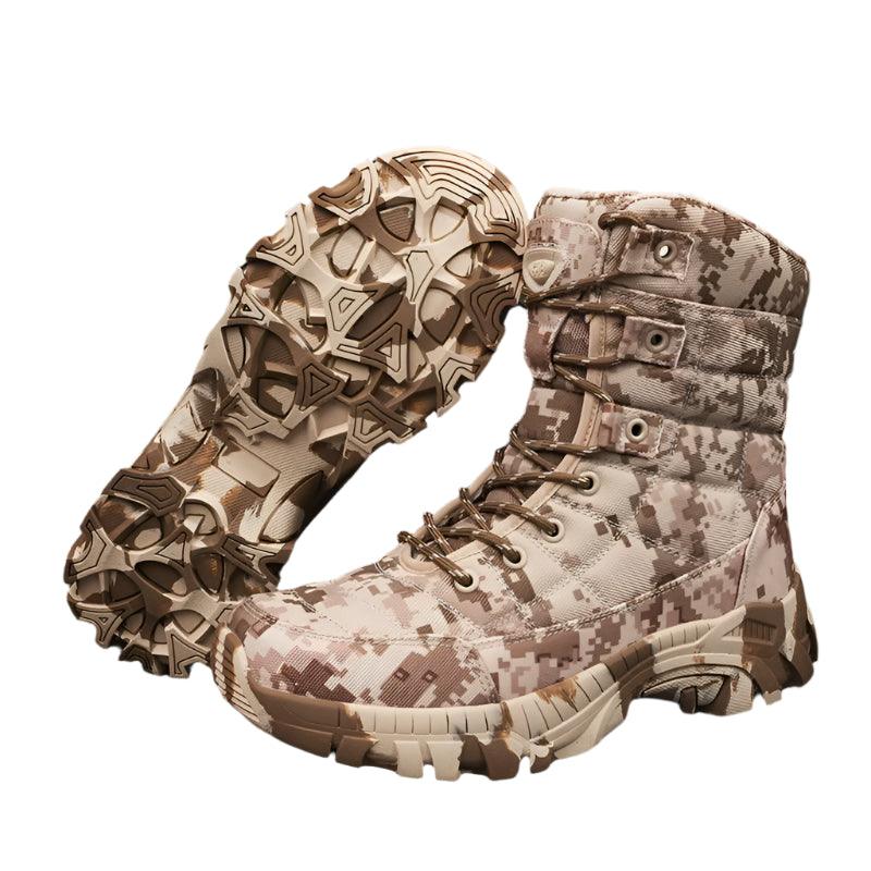 Camouflage Men's Outdoor Hiking Boots: Waterproof Trekking Combat Safety Shoes - JVMCL