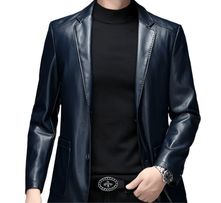 Men's Classic Real Sheepskin Leather Jacket – Business Casual Slim Fit - JVMCL