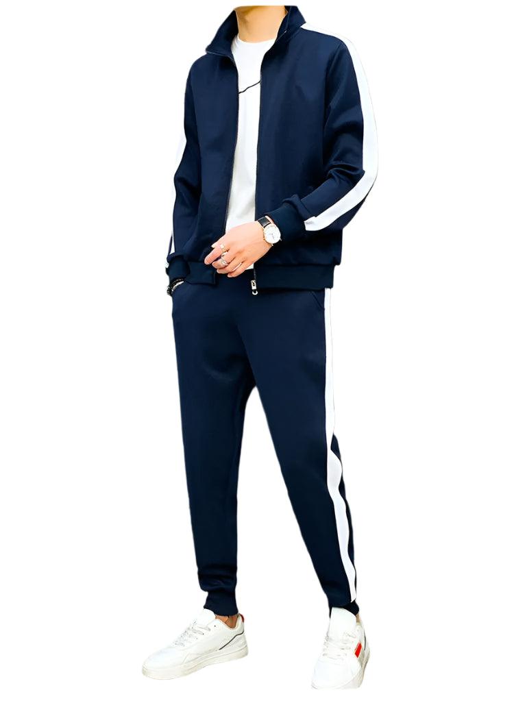 Men Sportswear Tracksuit–Loose Zip-Up Jacket and Pant Jogger Fitness Workout Set - JVMCL