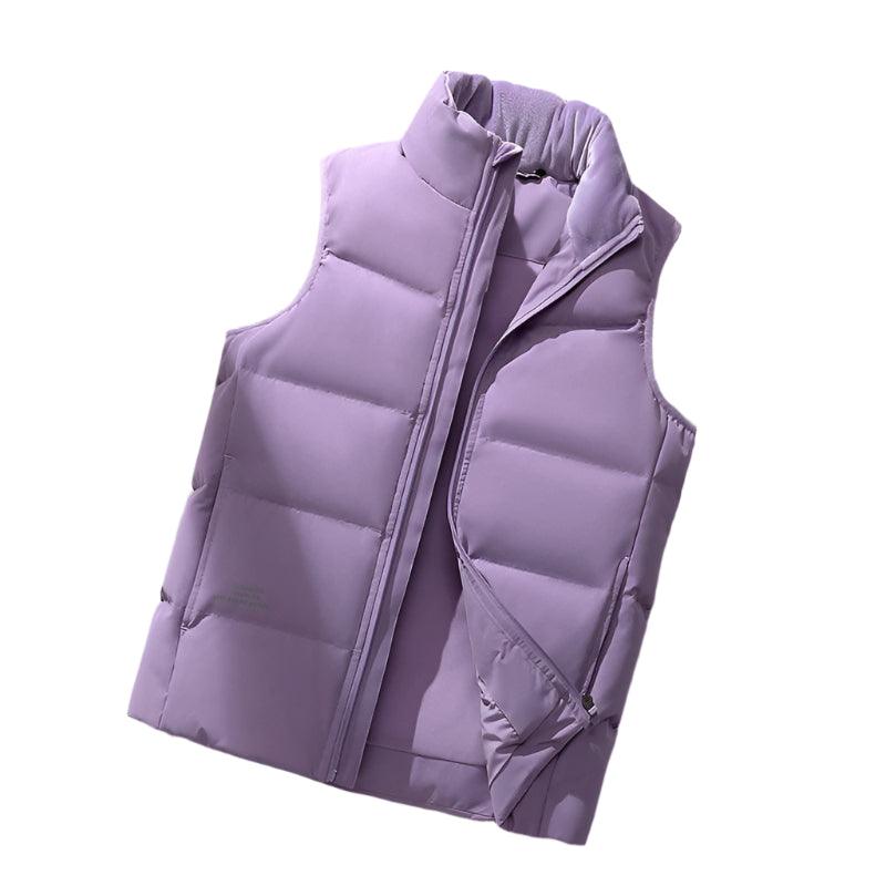 Functional Sleeveless Design Warm Down Vest Jacket with Vertical Collar - JVMCL