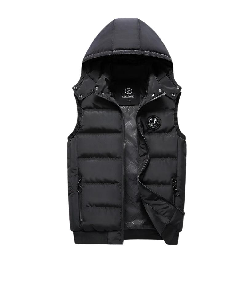 Fashion Comfortable Men's Winter Hooded Vest - Casual Outdoor Cotton-Padded Jacket - JVMCL