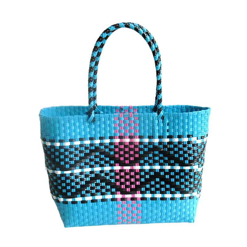 Handmade Plastic Woven Bohemian Tote – Summer Beach Shoulder Bag for Women - JVMCL