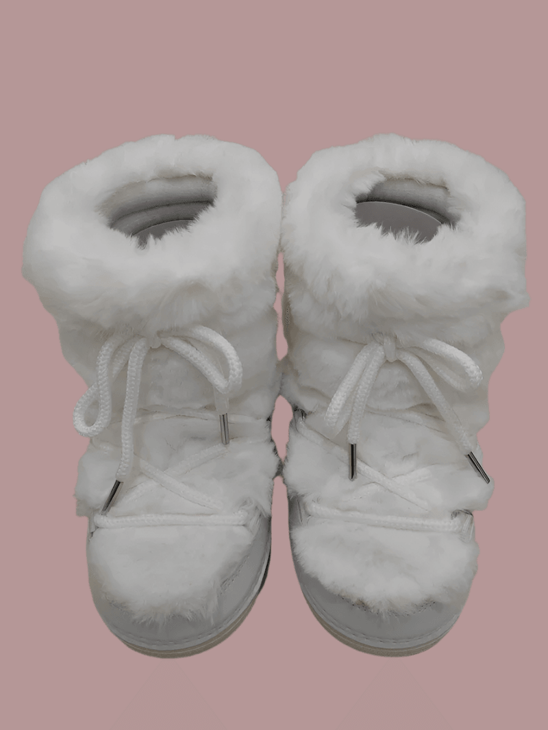 Luxury Winter Rabbit Fur Long Boots – Warm Fluffy Platform Ski Boots - JVMCL