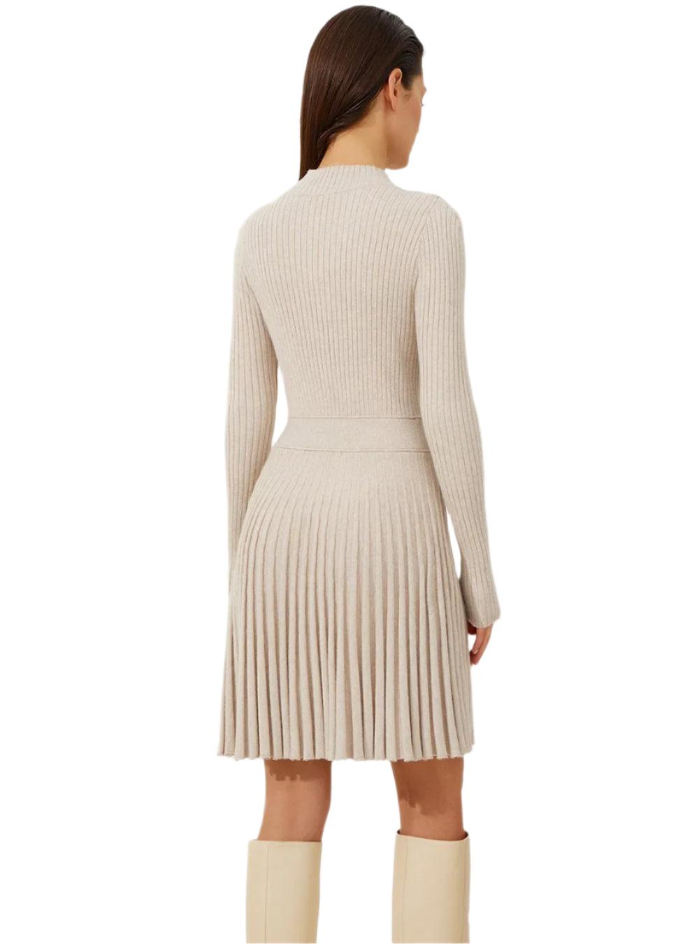 Turtleneck Knit Ruffled Mini Elegant High Waist Ribbed Skinny Knitwear Dress - JVMCL