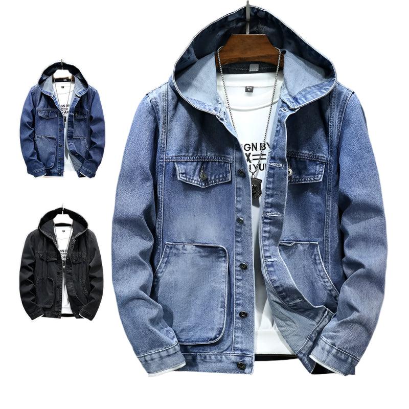 Men's Casual Denim Hooded Jacket – A Versatile Streetwear Classic - JVMCL