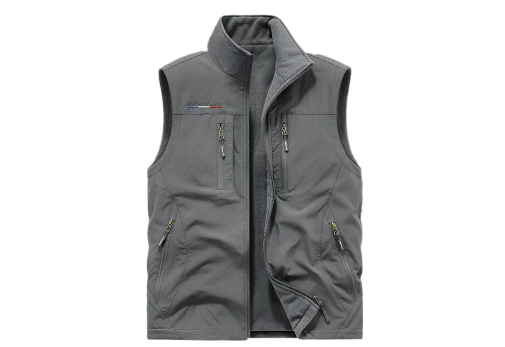 Men's Multi-Pocket Vest - Casual Outdoor Windproof Waterproof Sleeveless Jacket - JVMCL