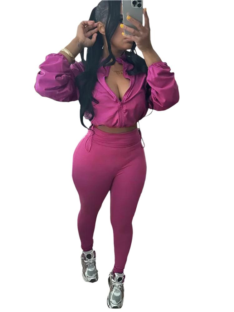 Fashion Women's Jogging Pants Set - Long Sleeve & Leggings Matching Suit - JVMCL