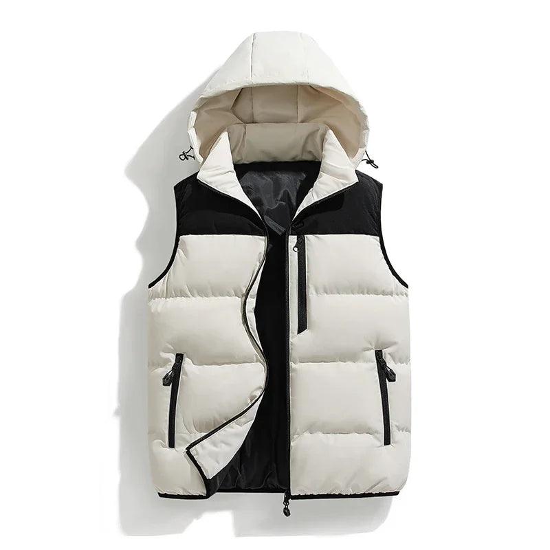 Warm and Stylish Men's Autumn and Winter Thick Hooded Vest with Detachable Hat - JVMCL