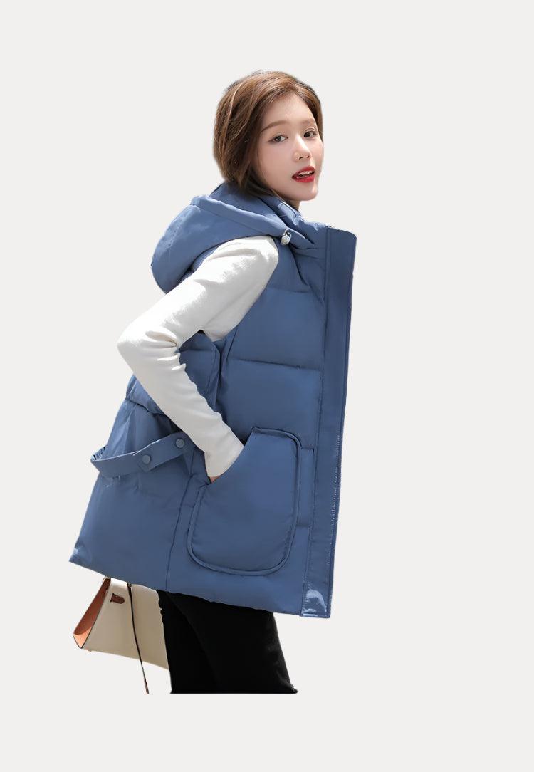 Hooded Short Warm Women Autumn & Winter Cotton Vest Jacket - JVMCL