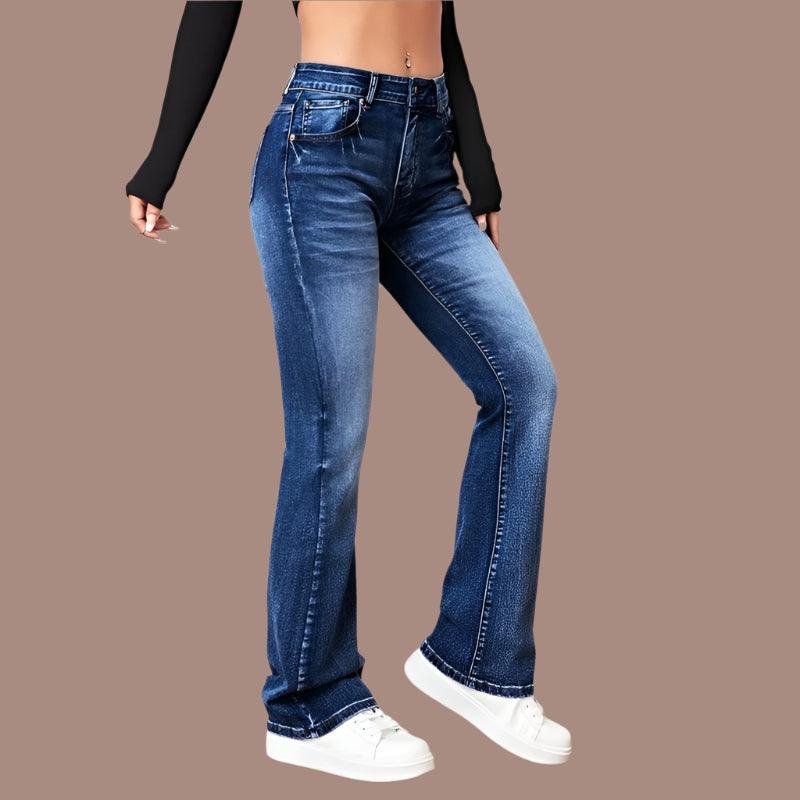 Women’s Casual Vintage Micro Flare Jeans – Trendy Streetwear for All Seasons - JVMCL