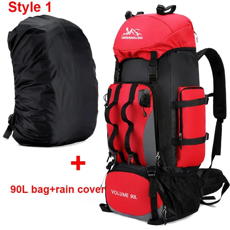 90L Waterproof Hiking & Trekking Backpack – Large Capacity Outdoor Travel Bag - JVMCL