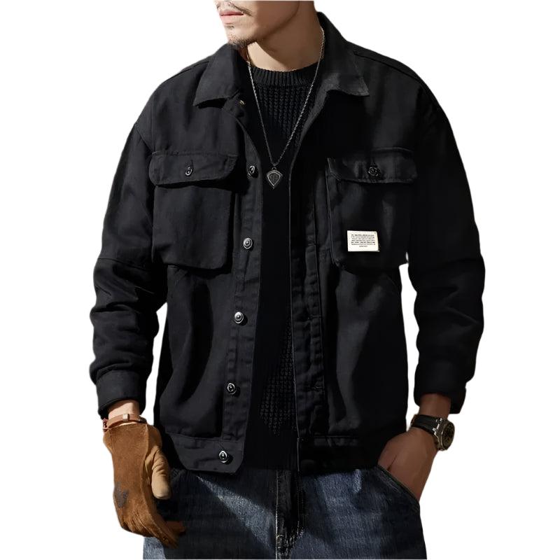 Men's Patchwork Denim Jacket – Oversized Hip Hop Streetwear Jean Coat - JVMCL