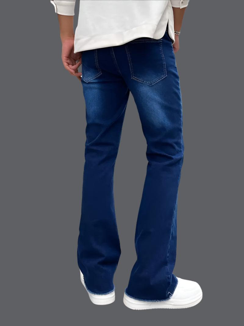 Men's Slim Fit Stretch Flare Jeans – High-Street Casual Work Trousers - JVMCL