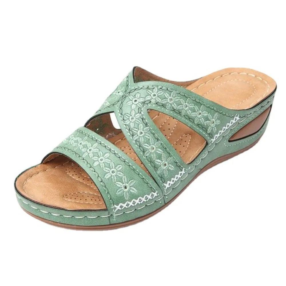 Stylish and Comfortable Plus Size Women's Gladiator Slip-On Platform Wedge Sandals - JVMCL