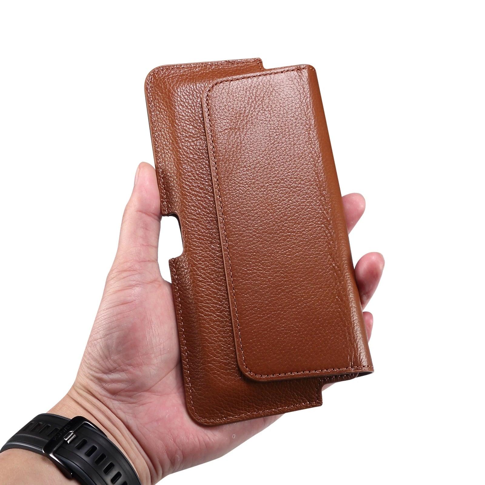 Genuine Leather Universal Waist Business Belt Pouch for 5.5"-7.2" Smartphones